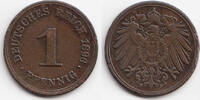 Kaiserreich 1 Pfennig großer Adler - Kupfer -