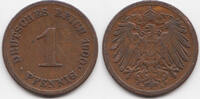 Kaiserreich 1 Pfennig großer Adler - Kupfer -