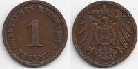 Kaiserreich 1 Pfennig großer Adler - Kupfer -