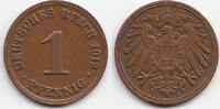 Kaiserreich 1 Pfennig großer Adler - Kupfer -