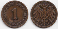 Kaiserreich 1 Pfennig großer Adler - Kupfer -
