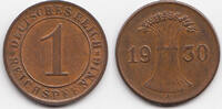 Weimarer Republik 1 Reichspfennig Kupfer -