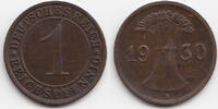 Weimarer Republik 1 Reichspfennig Kupfer -