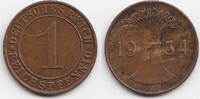 Weimarer Republik 1 Reichspfennig Kupfer -