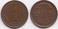 Weimarer Republik 1 Reichspfennig Kupfer -