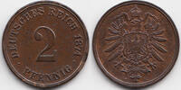Kaiserreich 2 Pfennig kleiner Adler - Kupfer -
