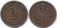 Kaiserreich 2 Pfennig kleiner Adler - Kupfer -