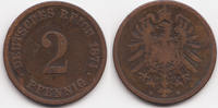 Kaiserreich 2 Pfennig kleiner Adler - Kupfer -