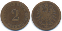 Kaiserreich 2 Pfennig kleiner Adler - Kupfer -