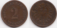 Kaiserreich 2 Pfennig kleiner Adler - Kupfer -