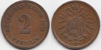Kaiserreich 2 Pfennig kleiner Adler - Kupfer -