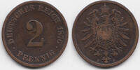 Kaiserreich 2 Pfennig kleiner Adler - Kupfer -