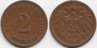 Kaiserreich 2 Pfennig großer Adler - Kupfer -