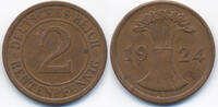 Weimarer Republik 2 Rentenpfennig Kupfer -