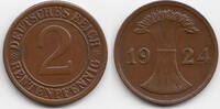 Weimarer Republik 2 Rentenpfennig Kupfer -