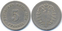 Kaiserreich 5 Pfennig kleiner Adler - Kupfer/Nickel -