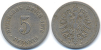 Kaiserreich 5 Pfennig kleiner Adler - Kupfer/Nickel -