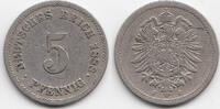 Kaiserreich 5 Pfennig kleiner Adler - Kupfer/Nickel -