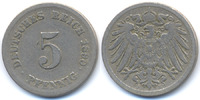 Kaiserreich 5 Pfennig großer Adler - Kupfer/Nickel -