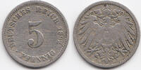 Kaiserreich 5 Pfennig großer Adler - Kupfer/Nickel -