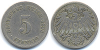 Kaiserreich 5 Pfennig großer Adler - Kupfer/Nickel -