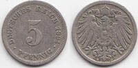 Kaiserreich 5 Pfennig großer Adler - Kupfer/Nickel -