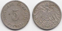 Kaiserreich 5 Pfennig großer Adler - Kupfer/Nickel -