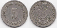 Kaiserreich 5 Pfennig großer Adler - Kupfer/Nickel -