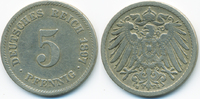 Kaiserreich 5 Pfennig großer Adler - Kupfer/Nickel -