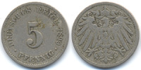 Kaiserreich 5 Pfennig großer Adler - Kupfer/Nickel -