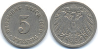 Kaiserreich 5 Pfennig großer Adler - Kupfer/Nickel -