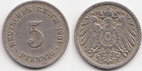 Kaiserreich 5 Pfennig großer Adler - Kupfer/Nickel -