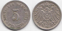 Kaiserreich 5 Pfennig großer Adler - Kupfer/Nickel -