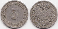Kaiserreich 5 Pfennig großer Adler - Kupfer/Nickel -