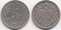 Kaiserreich 5 Pfennig großer Adler - Kupfer/Nickel -