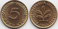 BRD 5 Pfennig Stahl/tombakplattiert -
