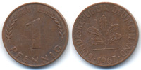BRD 1 Pfennig Stahl/kupferplattiert -