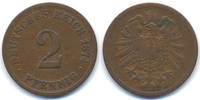 Kaiserreich 2 Pfennig kleiner Adler - Kupfer -