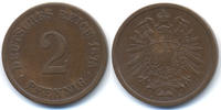 2 Pfennig 1875 H Kaiserreich kleiner Adler - Kupfer sehr schön