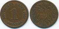 Kaiserreich 1 Pfennig großer Adler - Kupfer -