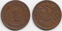 Kaiserreich 1 Pfennig großer Adler - Kupfer -
