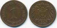 Kaiserreich 1 Pfennig großer Adler - Kupfer -