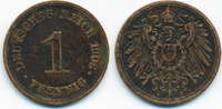 Kaiserreich 1 Pfennig großer Adler - Kupfer -