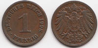 Kaiserreich 1 Pfennig großer Adler - Kupfer <i>Variante Punkt eng an 8<i> -