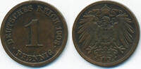 Kaiserreich 1 Pfennig großer Adler - Kupfer -