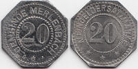 Lothringen 20 Pfennig Merlenbach - Zink nickelplattiert ohne Jahr (Funck 331.3b) Originalprägung -