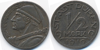 Rheinprovinz 1/2 Mark Düren - Eisen 1919 (Funck 105.12a) <i>Randwulst geriffelt</i> -