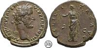 Antoninus Pius (138-161) As Rom, Felicitas mit Caduceus und Füllhorn, attraktives Portrait, feiner Stil, -