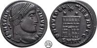 Constantinus I der Große (306-337) Follis Nicomedia, 3. Offizin, Lagertor, gutes Portrait, hübsches Exemplar, -