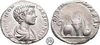 Caracalla Caesar (196-198) Denar Rom, Büste / Priestergeräte, ungewöhnlich gut ausgeprägtes frühes Portrait, -